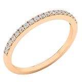 0.16 Carat (Ctw) 10K Rose Gold Round White Diamond Wedding Anniversary Stackable Band Ring