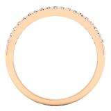 0.16 Carat (Ctw) 10K Rose Gold Round White Diamond Wedding Anniversary Stackable Band Ring