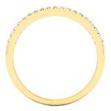 0.16 Carat (Ctw) 10K Yellow Gold Round White Diamond Wedding Anniversary Stackable Band Ring