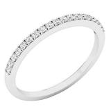 0.16 Carat (Ctw) 14K White Gold Round White Diamond Wedding Anniversary Stackable Band Ring