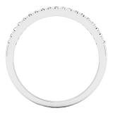 0.16 Carat (Ctw) 14K White Gold Round White Diamond Wedding Anniversary Stackable Band Ring