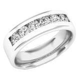 0.95 Carat (ctw) 10K White Gold Round White Diamond Men's Anniversary Wedding Band 1 CT