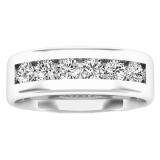 0.95 Carat (ctw) 10K White Gold Round White Diamond Men's Anniversary Wedding Band 1 CT
