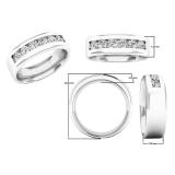 0.95 Carat (ctw) 10K White Gold Round White Diamond Men's Anniversary Wedding Band 1 CT