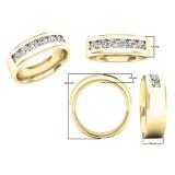 0.95 Carat (ctw) 10K Yellow Gold Round White Diamond Men's Anniversary Wedding Band 1 CT