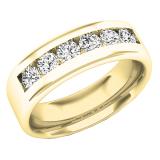 0.95 Carat (ctw) 18K Yellow Gold Round White Diamond Men's Anniversary Wedding Band 1 CT
