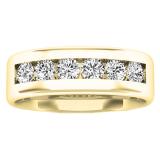 0.95 Carat (ctw) 18K Yellow Gold Round White Diamond Men's Anniversary Wedding Band 1 CT