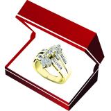 1.00 Carat (ctw) 14K Yellow Gold MarquiseBaguette & Round Diamonds Fashion Right Hand Ring 1 CT