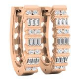 0.25 Carat (Ctw) 10K Rose Gold Round White Diamond Ladies Fashion Hoop Earrings 1/4 CT