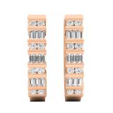 0.25 Carat (Ctw) 10K Rose Gold Round White Diamond Ladies Fashion Hoop Earrings 1/4 CT