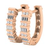 0.25 Carat (Ctw) 10K Rose Gold Round White Diamond Ladies Fashion Hoop Earrings 1/4 CT