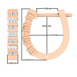 0.25 Carat (Ctw) 10K Rose Gold Round White Diamond Ladies Fashion Hoop Earrings 1/4 CT