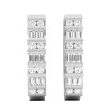 0.25 Carat (Ctw) 10K White Gold Round White Diamond Ladies Fashion Hoop Earrings 1/4 CT