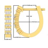 0.25 Carat (Ctw) 10K Yellow Gold Round White Diamond Ladies Fashion Hoop Earrings 1/4 CT