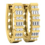 0.25 Carat (Ctw) 18K Yellow Gold Round White Diamond Ladies Fashion Hoop Earrings 1/4 CT