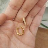 0.25 Carat (Ctw) 18K Yellow Gold Round White Diamond Ladies Fashion Hoop Earrings 1/4 CT