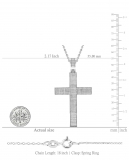 0.73 Carat (ctw) Sterling Silver Round White Diamond Mens Hip Hop Religious Cross Pendant 3/4 CT