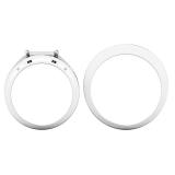 0.62 Carat (ctw) 10K White Gold White Diamond Men's & Women's Engagement Ring Trio Bridal Set