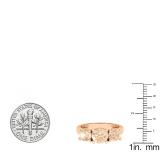 10K Rose Gold Round Morganite Ladies Vintage Bridal 3 Stone Engagement Ring