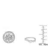 0.50 Carat (ctw) 10K White Gold Round Diamond Wave Ladies Promise Engagement Ring 1/2 CT