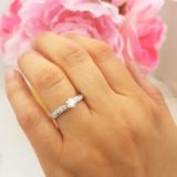 0.50 Carat (ctw) 10K White Gold Round Diamond Wave Ladies Promise Engagement Ring 1/2 CT