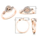 0.10 Carat (ctw) 10K Rose Gold Round White Diamond Ladies Swirl Promise Engagement Ring 1/10 CT