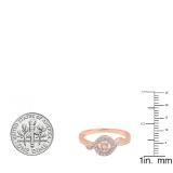 0.10 Carat (ctw) 10K Rose Gold Round White Diamond Ladies Swirl Promise Engagement Ring 1/10 CT