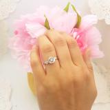0.10 Carat (ctw) 10K White Gold Round White Diamond Ladies Swirl Promise Engagement Ring 1/10 CT
