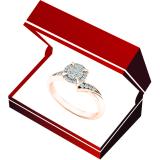 0.20 Carat (ctw) 10K Rose Gold Round Diamond Ladies Twisted Swirl Cluster Engagement Ring 1/5 CT