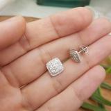 1.00 Carat (ctw) 10K White Gold Round White Diamond Ladies Cluster Style Stud Earrings 1 CT