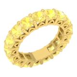 10K Yellow Gold 4 MM Cushion Citrine Ladies Eternity Wedding Anniversary Stackable Ring Band