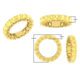 10K Yellow Gold 4 MM Cushion Citrine Ladies Eternity Wedding Anniversary Stackable Ring Band