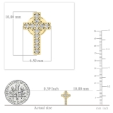 0.12 Carat (ctw) 14K Yellow Gold Round White Diamond Ladies Cross Stud Earrings