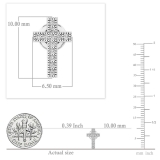 0.12 Carat (ctw) 18K White Gold Round White Diamond Ladies Cross Stud Earrings