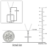 0.15 Carat (ctw) 18K White Gold Round Diamond Ladies Cross Pendant (Silver Chain Included)