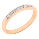0.07 Carat (ctw) 10K Rose Gold Round Diamond Ladies Anniversary Wedding Band Stackable Ring