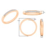 0.07 Carat (ctw) 10K Rose Gold Round Diamond Ladies Anniversary Wedding Band Stackable Ring
