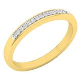 0.07 Carat (ctw) 10K Yellow Gold Round Diamond Ladies Anniversary Wedding Band Stackable Ring