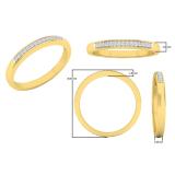 0.07 Carat (ctw) 10K Yellow Gold Round Diamond Ladies Anniversary Wedding Band Stackable Ring