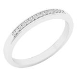 0.07 Carat (ctw) 14K White Gold Round Diamond Ladies Anniversary Wedding Band Stackable Ring