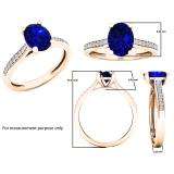 10K Rose Gold 8X6 MM Oval Amethyst & Round White Diamond Ladies Bridal Halo Engagement Ring