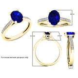 10K Yellow Gold 8X6 MM Oval Amethyst & Round White Diamond Ladies Bridal Halo Engagement Ring