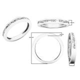 0.50 Carat (ctw) 14K White Gold Round & Baguette White Diamond Ladies Wedding Stackable Band 1/2 CT
