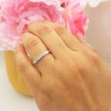 0.50 Carat (ctw) 14K White Gold Round & Baguette White Diamond Ladies Wedding Stackable Band 1/2 CT