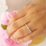 0.50 Carat (ctw) 10K White Gold Round & Baguette White Diamond Ladies Wedding Stackable Band 1/2 CT