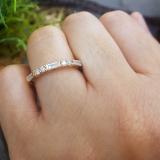 0.50 Carat (ctw) 14K Rose Gold Round & Baguette White Diamond Ladies Wedding Stackable Band 1/2 CT
