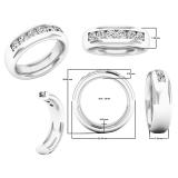 1.05 Carat (ctw) 10K White Gold Round White Diamond Men's Comfort Fit Wedding Band 1 CT