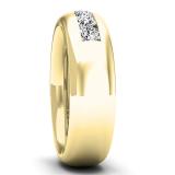 1.05 Carat (ctw) 10K Yellow Gold Round White Diamond Men's Comfort Fit Wedding Band 1 CT