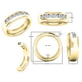 1.05 Carat (ctw) 10K Yellow Gold Round White Diamond Men's Comfort Fit Wedding Band 1 CT