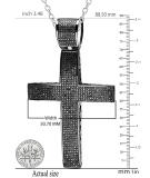 3.85 Carat (ctw) Black Rhodium Plated Sterling Silver Round Diamond Ladies Cross Pendant
